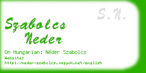 szabolcs neder business card
